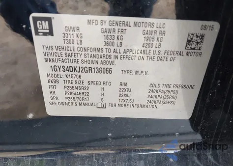 2016 Cadillac Escalade Platinum z USA, uszkodzony, nr VIN 1GYS4DKJ2GR138066